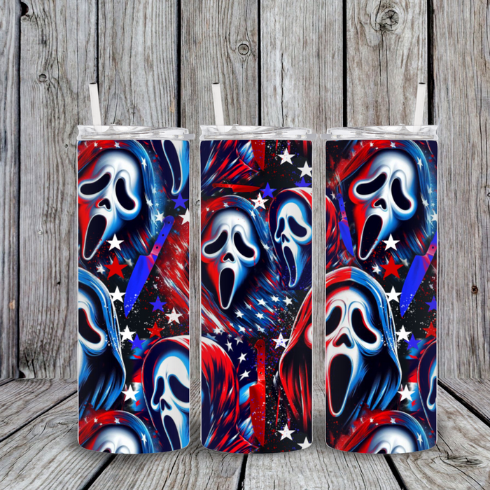 4TH OF JULY GHOSTFACE TUMBLER