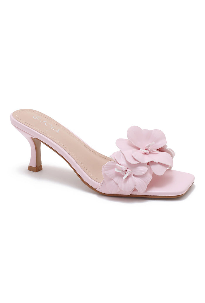 Absatz-Mule mit Blumenverzierung