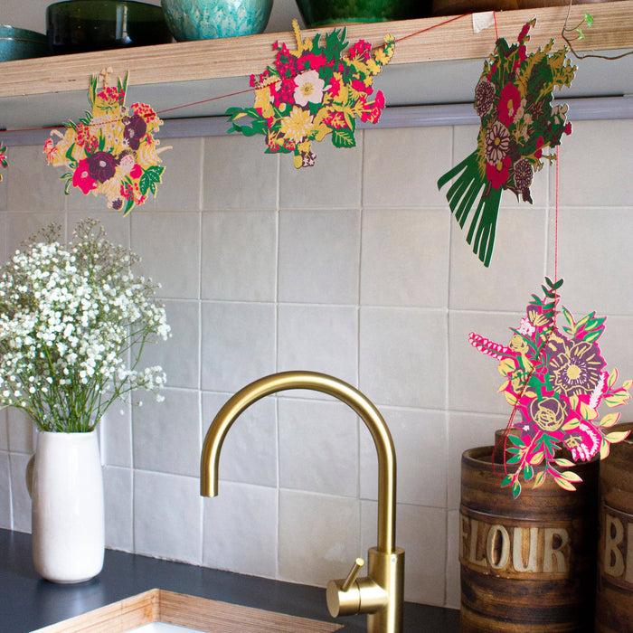 Bouquet Screen Printed and Sewn Garland