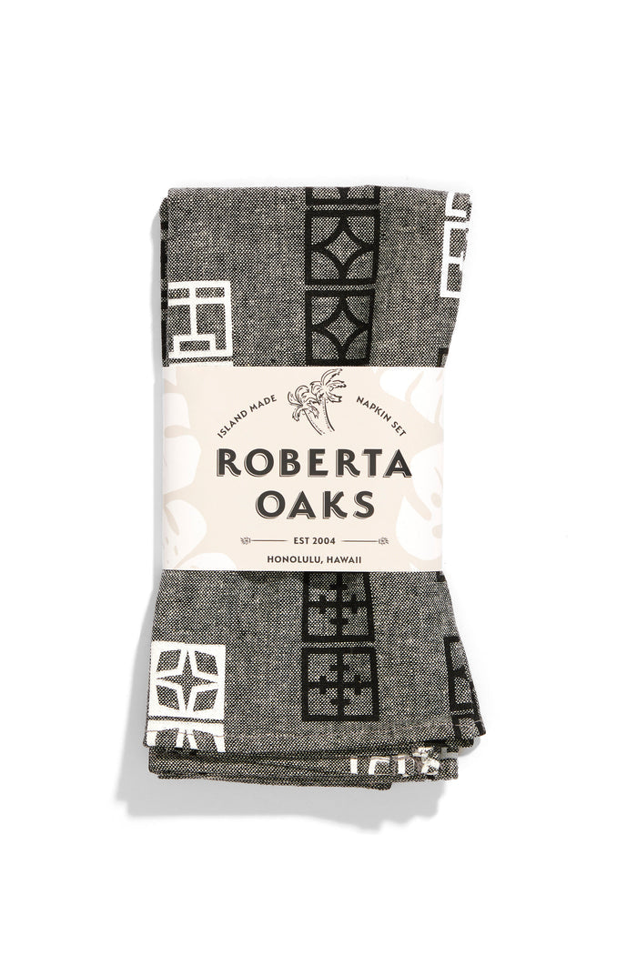 Breeze Block Napkin Set - Black