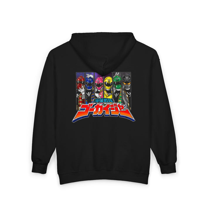 Gokaiger Full Zip Hoodie Custom Graphic Art Cosplay Shirts Rangers Retro Vintage 90s