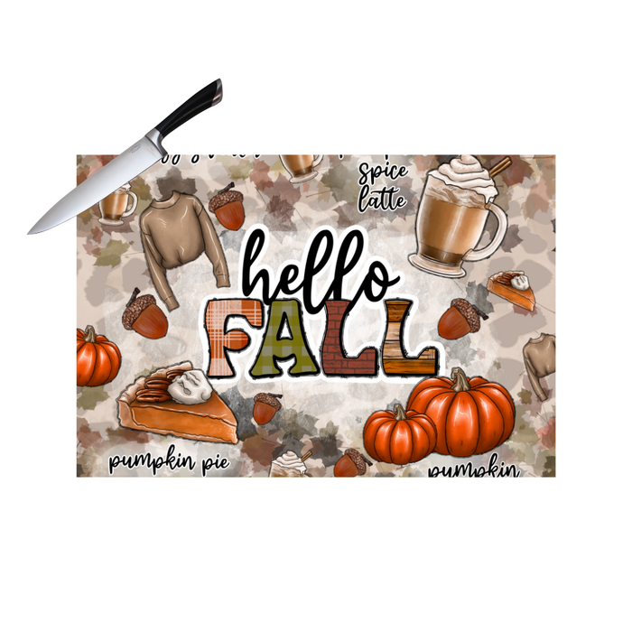 HELLO FALL CUTTING BOARD