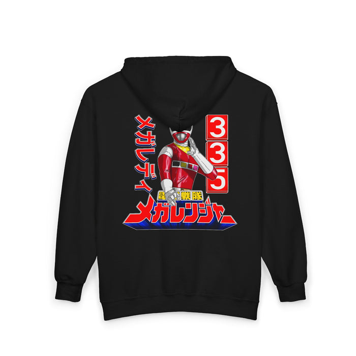 Megaranger MegaRed Full Zip Hoodie Custom Graphic Art Cosplay Shirts Rangers Retro Vintage 90s