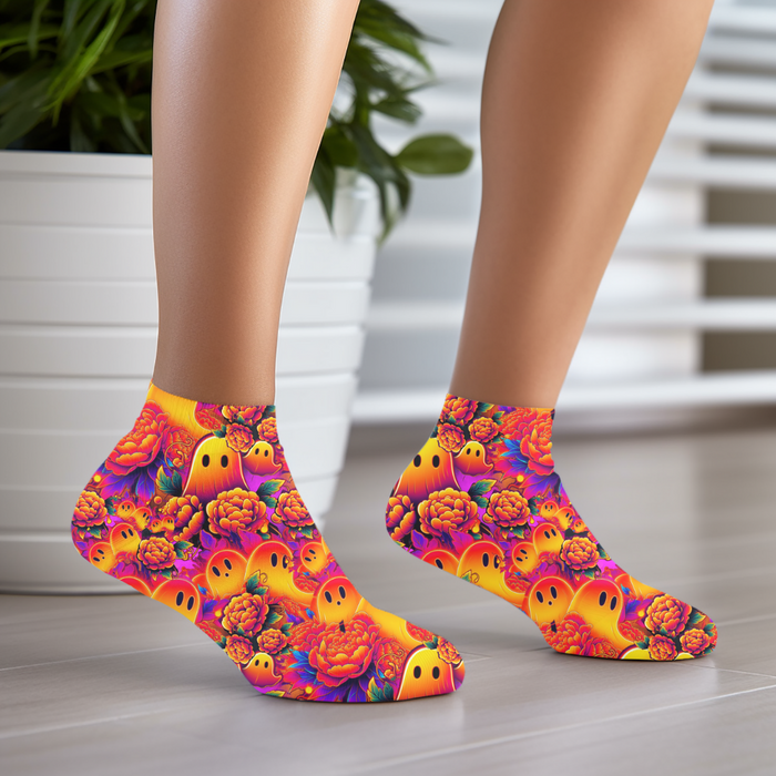 NEON ORANGE GHOST SOCKS