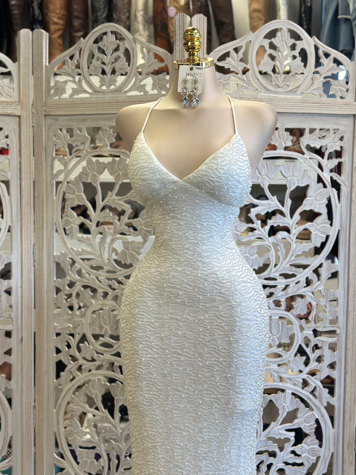 Pearl Embellished Maxi Dress - Estira, Stretchy