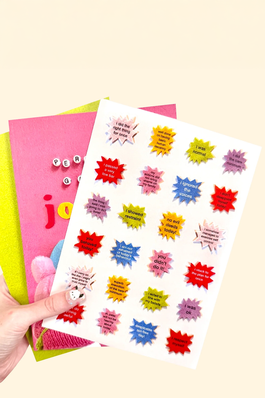 "Personal Growth Journal" Notebook & Sticker Sheet