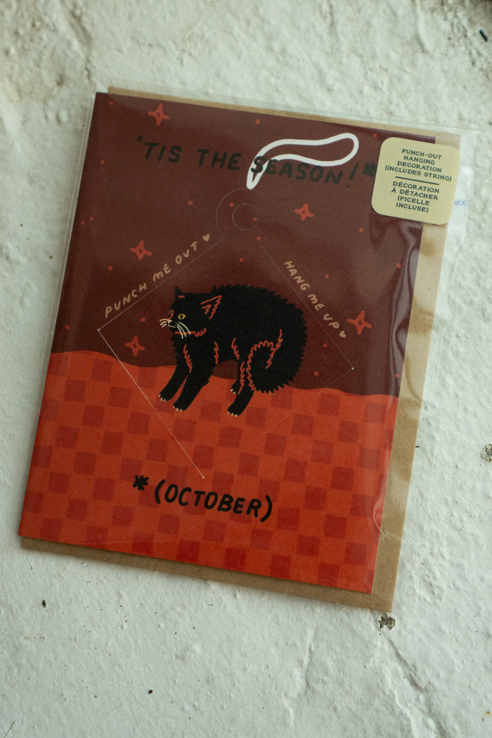 Scaredy Cat Season - Punch-Out Ornament Card