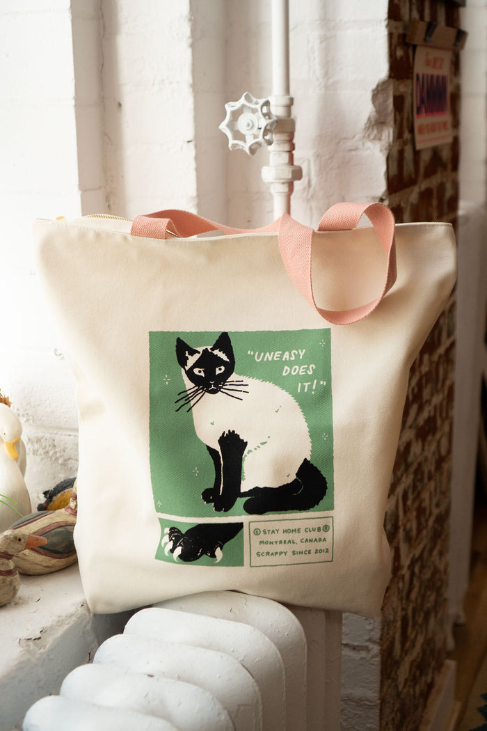 Uneasy Does It Big Zip Tote