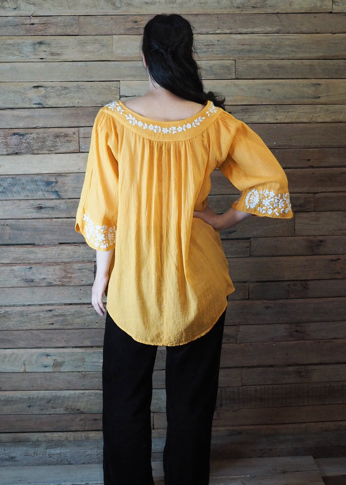 Wildflower Blouse Sunshine and White