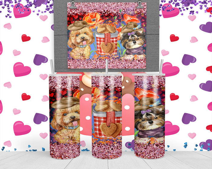 Yorkie tumbler with cookies