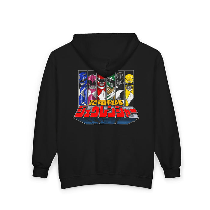Zyurangers Team Zip Up Hoodie Custom Graphic Art Cosplay Shirts Rangers Retro Vintage 90s