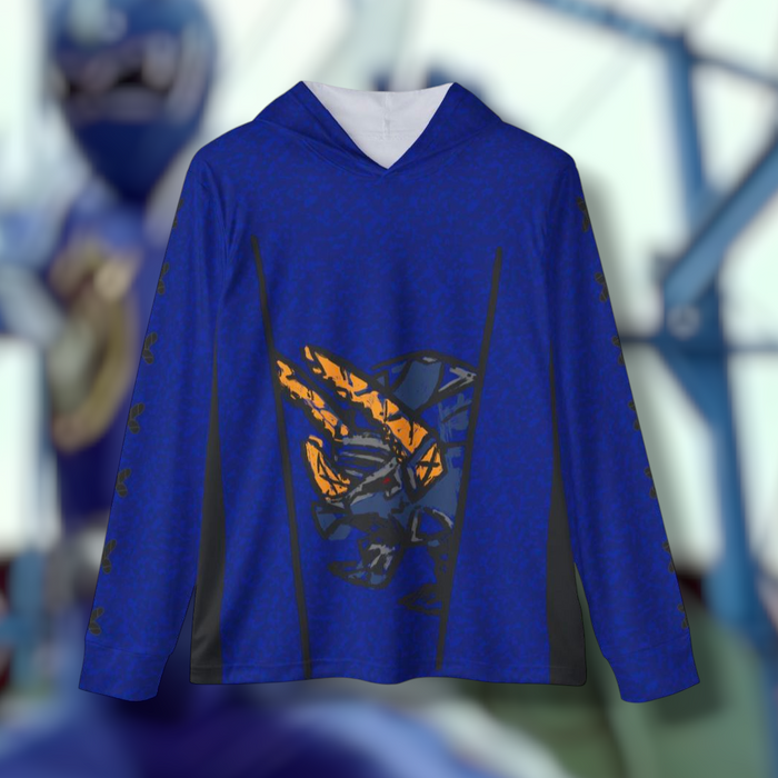 Abaranger blue Hoodie (Full Print) Lightweight, Breathable, workout, pull over, fitness Hoodie Super Sentai Custom