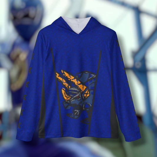 Abaranger blue Hoodie (Full Print) Lightweight, Breathable, workout, pull over, fitness Hoodie Super Sentai Custom