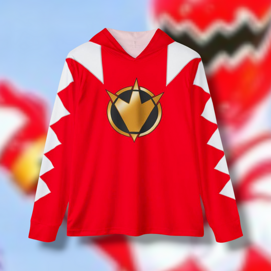 Abaranger Red Hoodie (Full Print) Lightweight, Breathable, workout, pull over, fitness Hoodie Super Sentai Custom