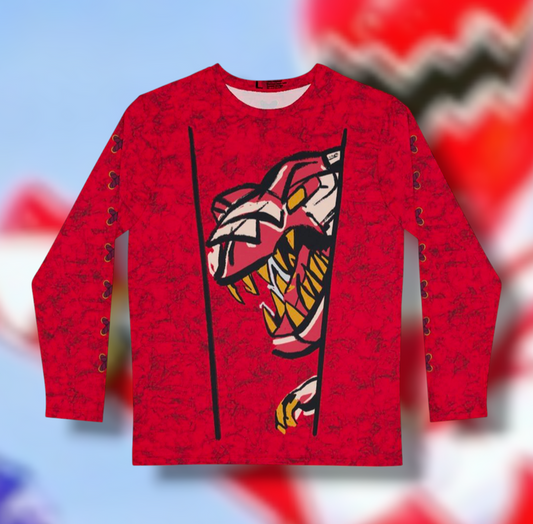 Abaranger Red Long Sleeve Shirt (Full Print) Custom Graphic Art Cosplay Shirts Rangers Retro Vintage 90s