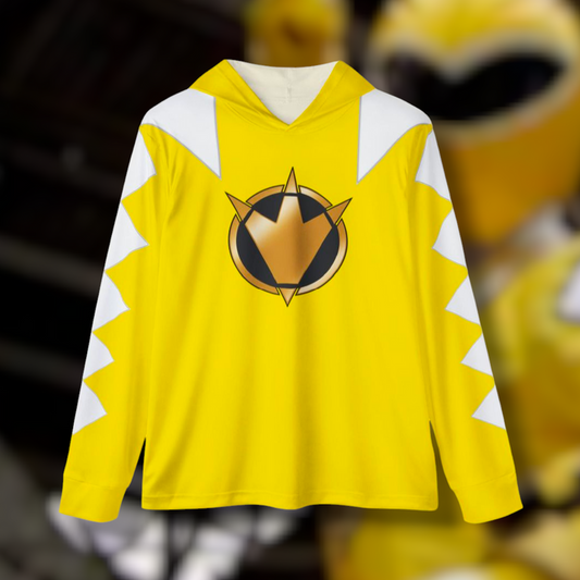 Abaranger Yellow Hoodie (Full Print) Lightweight, Breathable, workout, pull over, fitness Hoodie Super Sentai Custom