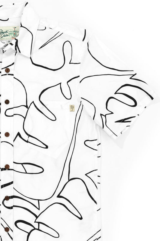 Abstract Monstera White & Black