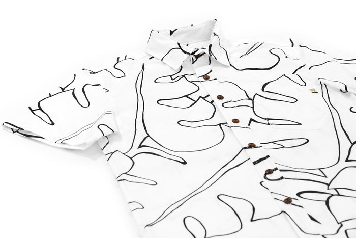 Abstract Monstera White & Black