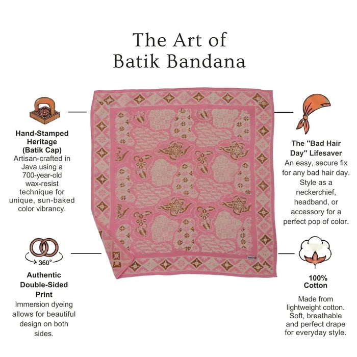 Batik Bandana - Blush Pink Brown