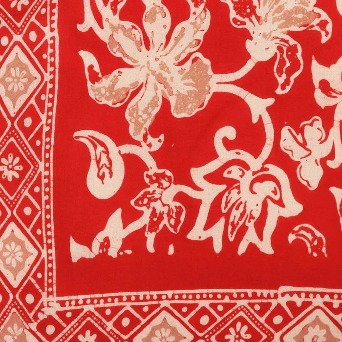 Batik Bandana - Fiery Red Floral