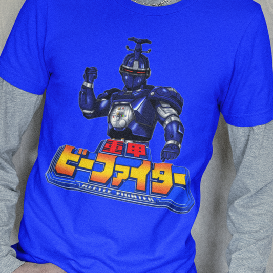 Beetle Fighters Tee Custom Graphic Art Cosplay Shirts Rangers Retro Vintage 90s