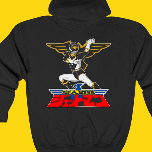 Black Condor Full Zip Hoodie Custom Graphic Art Cosplay Shirts Rangers Retro Vintage 90s