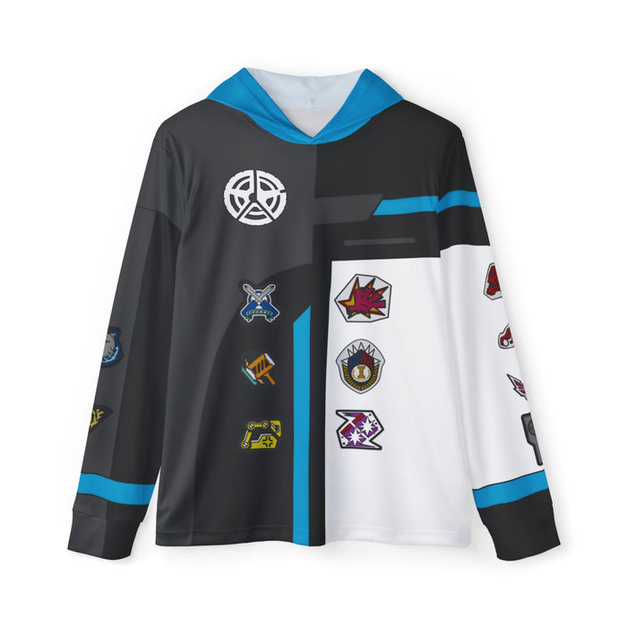 Boonboomger Black Champion Hoodie (Full Print) Lightweight, Breathable, workout, pull over, fitness Hoodie Super Sentai Custom