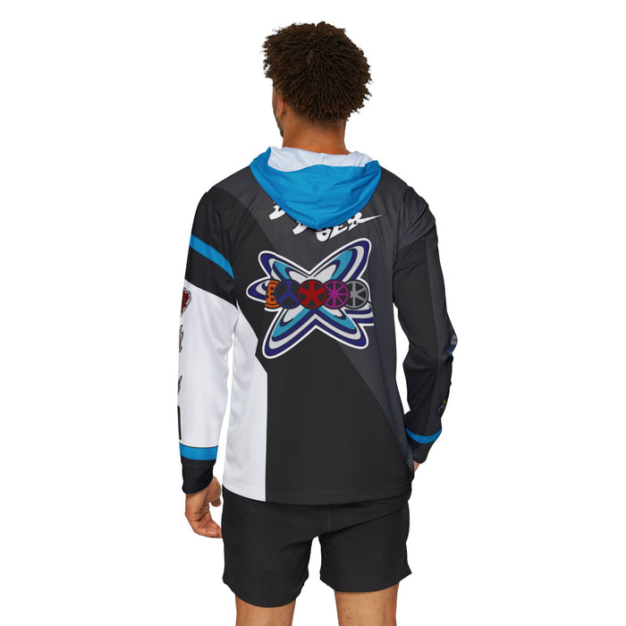 Boonboomger Black Champion Hoodie (Full Print) Lightweight, Breathable, workout, pull over, fitness Hoodie Super Sentai Custom