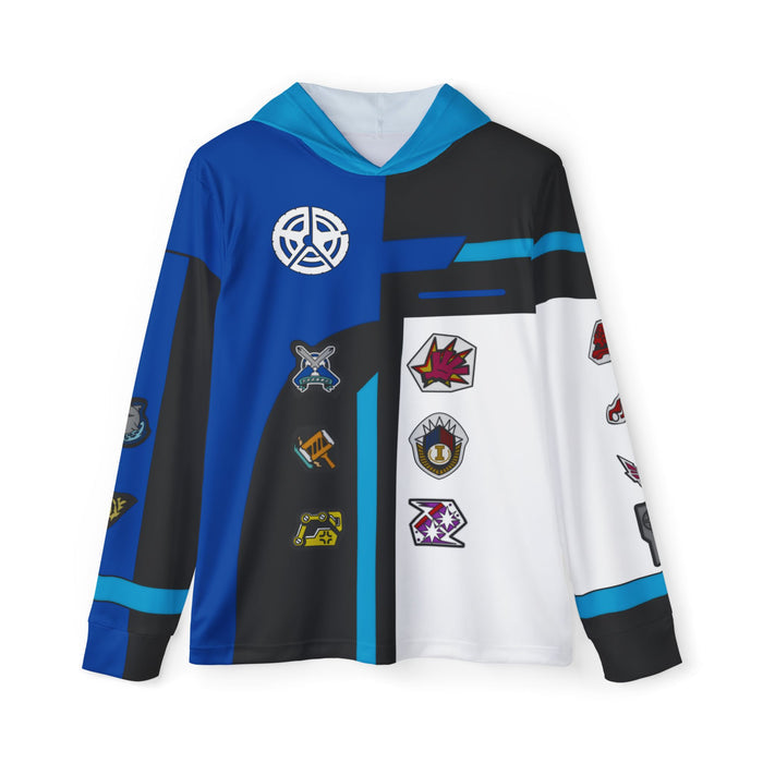 Boonboomger Blue Champion Hoodie (Full Print) Lightweight, Breathable, workout, pull over, fitness Hoodie Super Sentai Custom