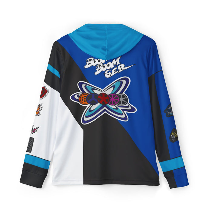Boonboomger Blue Champion Hoodie (Full Print) Lightweight, Breathable, workout, pull over, fitness Hoodie Super Sentai Custom
