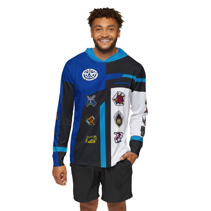 Boonboomger Blue Champion Hoodie (Full Print) Lightweight, Breathable, workout, pull over, fitness Hoodie Super Sentai Custom