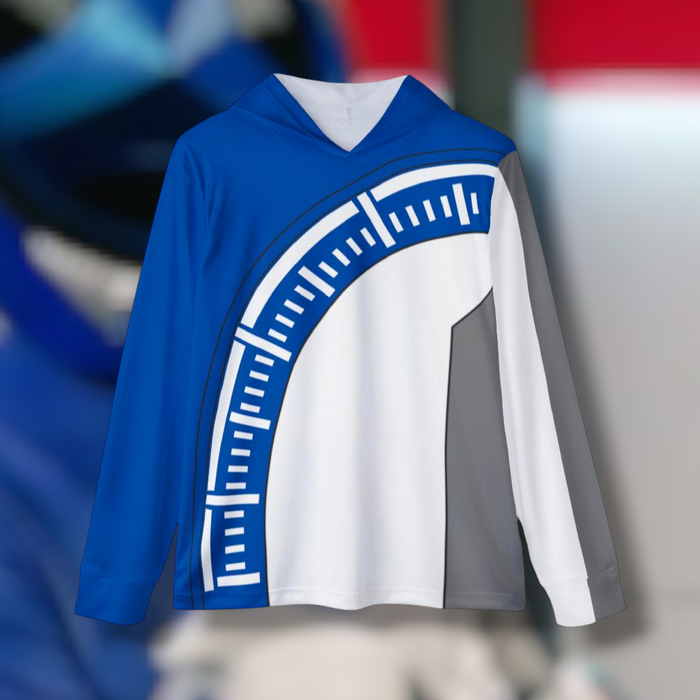Boonboomger Blue Hoodie (Full Print) Lightweight, Breathable, workout, pull over, fitness Hoodie Super Sentai Custom