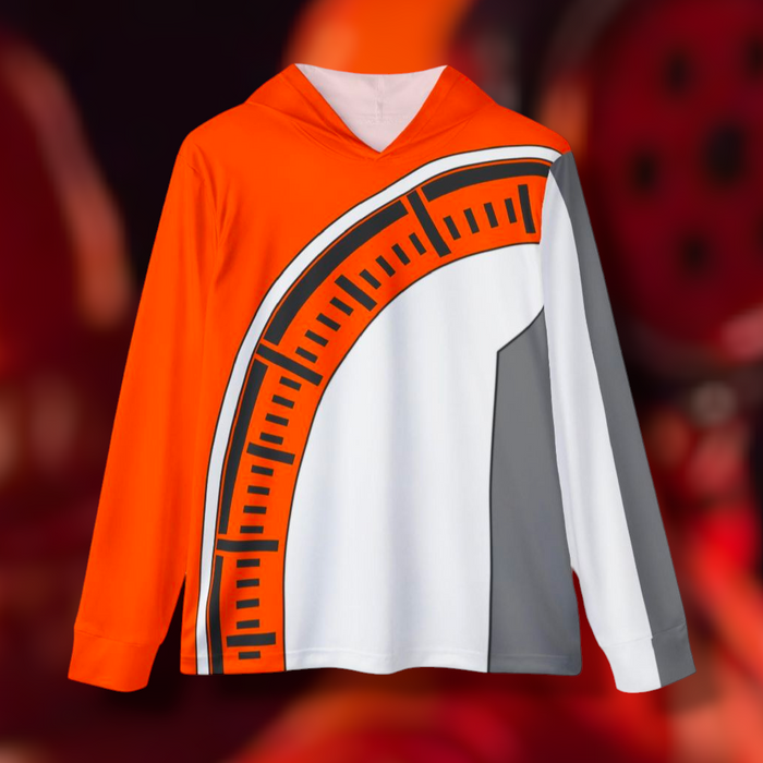 Boonboomger Orange Hoodie (Full Print) Lightweight, Breathable, workout, pull over, fitness Hoodie Super Sentai Custom