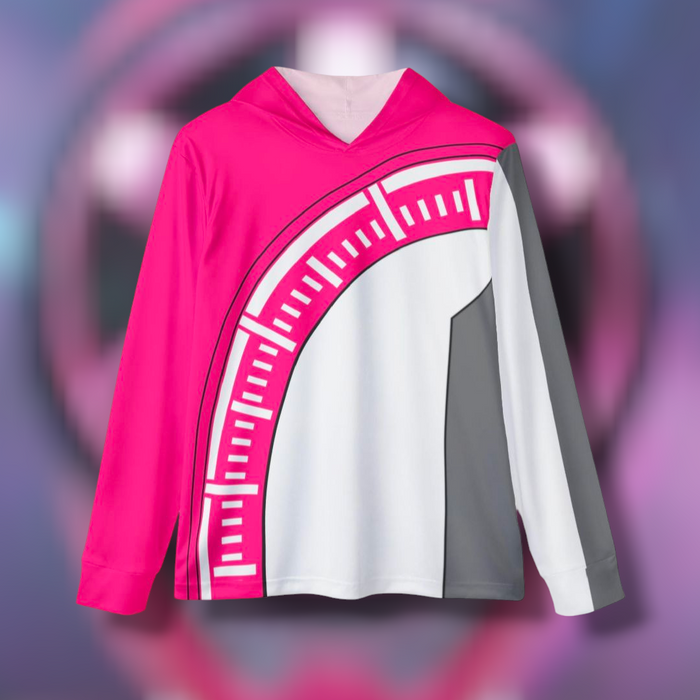 Boonboomger Pink Hoodie (Full Print) Lightweight, Breathable, workout, pull over, fitness Hoodie Super Sentai Custom