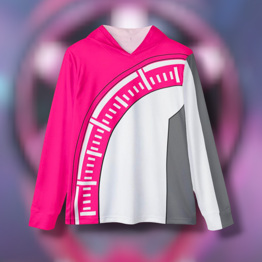 Boonboomger Pink Hoodie (Full Print) Lightweight, Breathable, workout, pull over, fitness Hoodie Super Sentai Custom