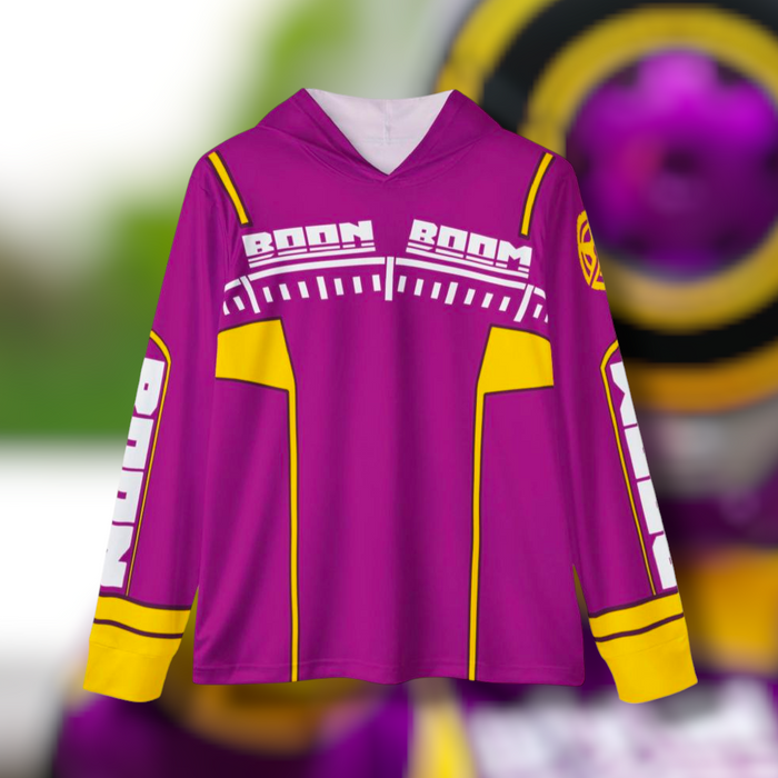 Boonboomger Purple Hoodie (Full Print) Super Sentai Lightweight, Breathable, workout, pull over, fitness Hoodie Super Sentai Custom