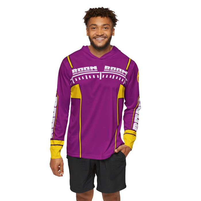 Boonboomger Purple Hoodie (Full Print) Super Sentai Lightweight, Breathable, workout, pull over, fitness Hoodie Super Sentai Custom