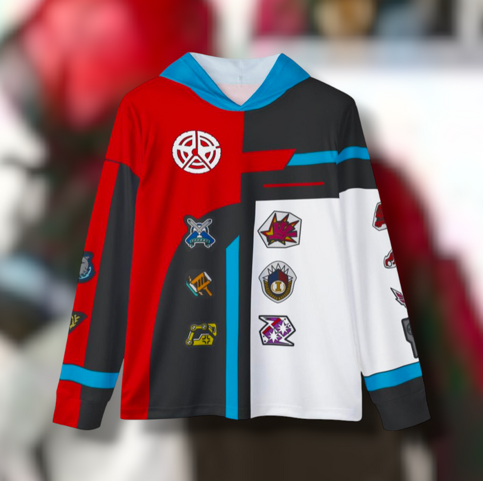 Boonboomger Red Champion Hoodie (Full Print) Lightweight, Breathable, workout, pull over, fitness Hoodie Super Sentai Custom