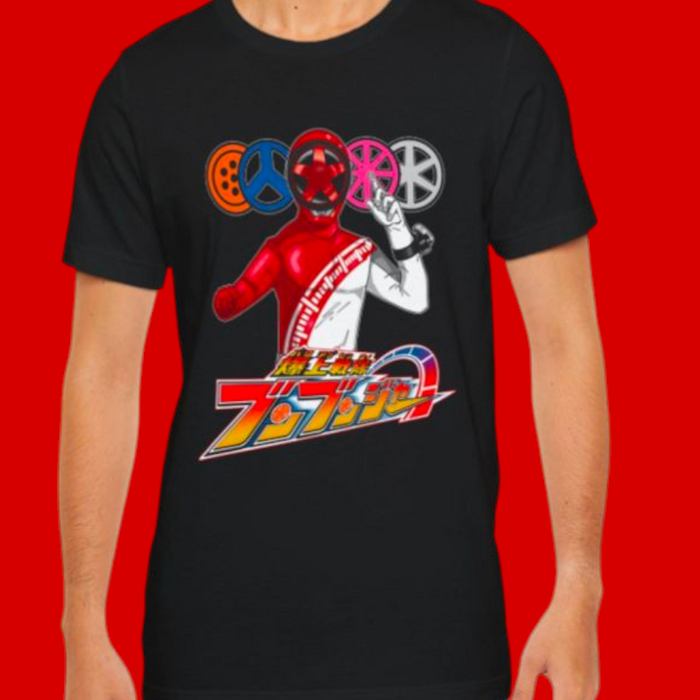 Boonboomger Red Tee Custom Graphic Art Cosplay Shirts Rangers Retro Vintage 90s