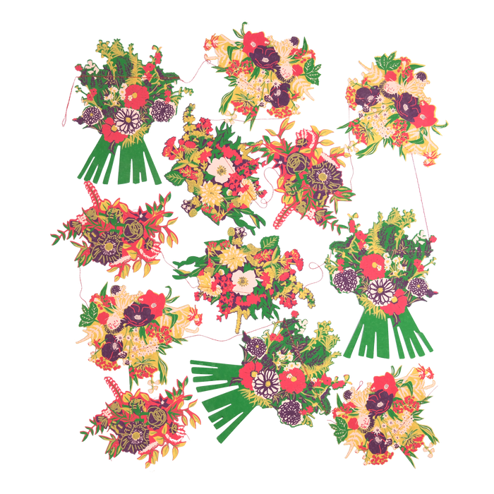 Bouquet Screen Printed and Sewn Garland