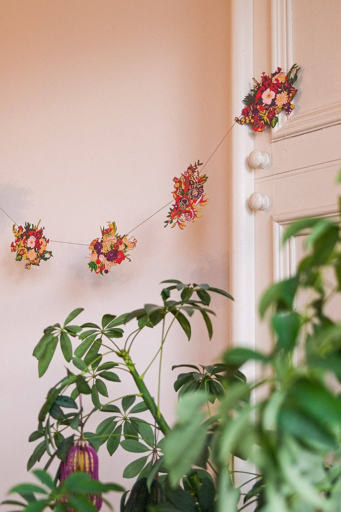 Bouquet Screen Printed and Sewn Garland