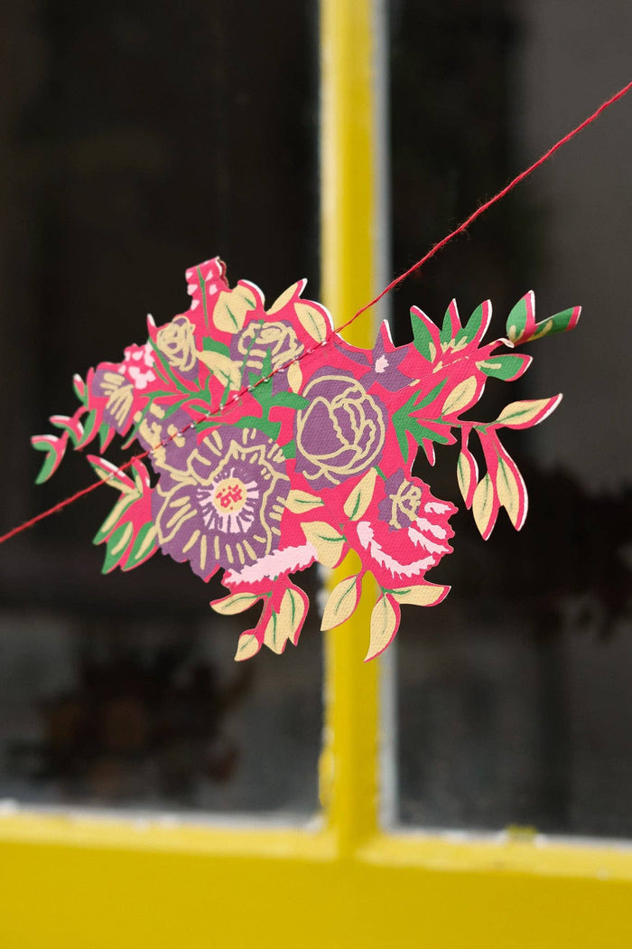 Bouquet Screen Printed and Sewn Garland