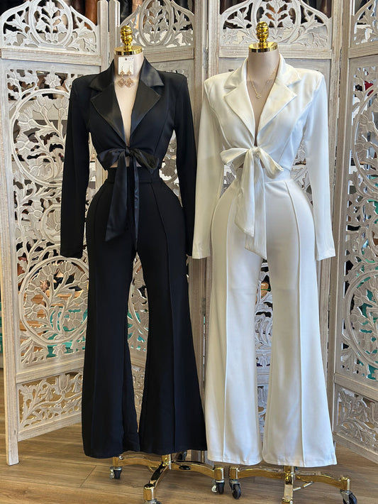 Bow Blazer and Pants Set- Stretchy,Estira
