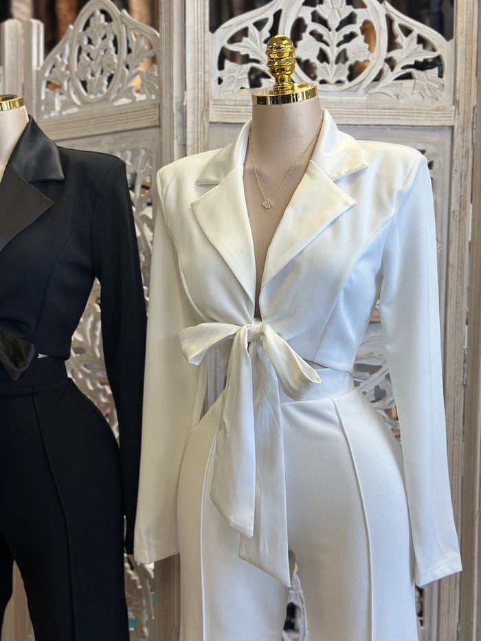 Bow Blazer and Pants Set- Stretchy,Estira