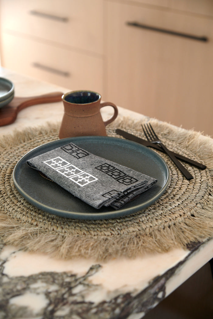Breeze Block Napkin Set - Black
