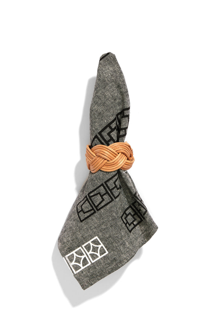 Breeze Block Napkin Set - Black