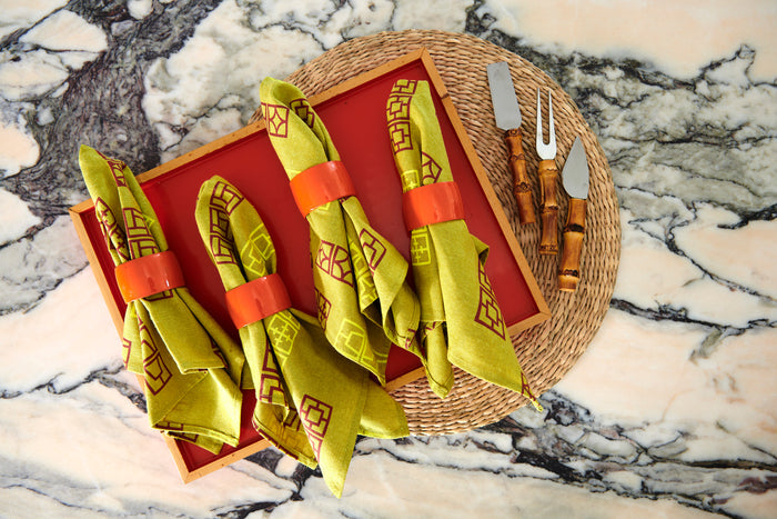 Breeze Block Napkin Set - Moss