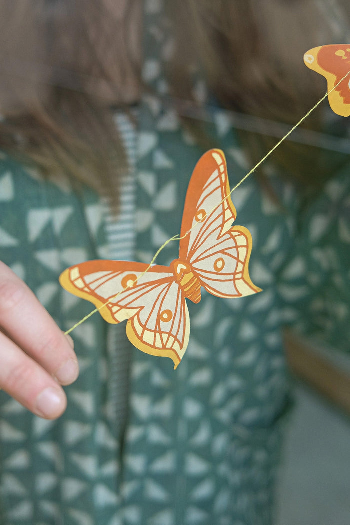 British Butterflies Screen Printed and Sewn Garland