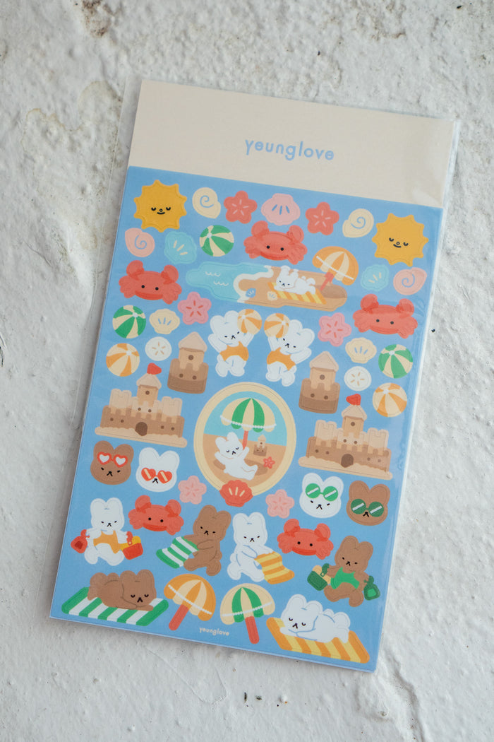 Bunny Beach Day Sticker Sheet