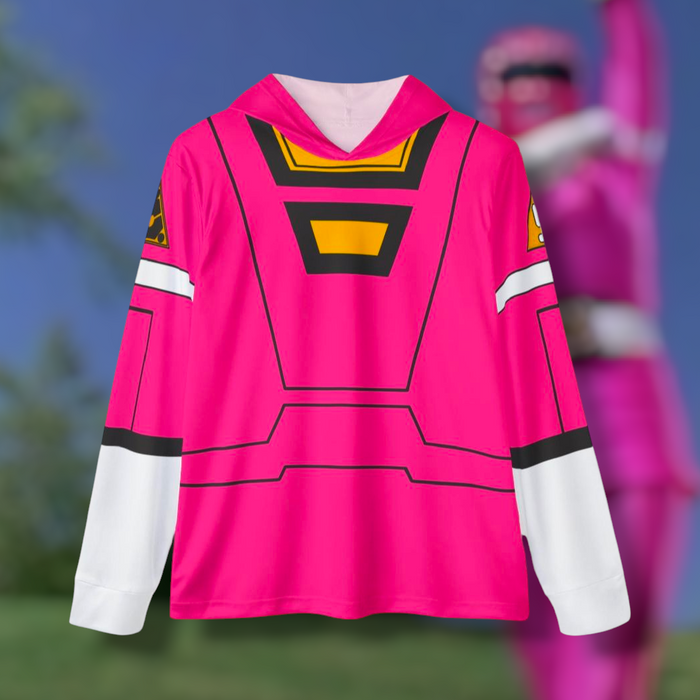 Carranger Pink Racer Hoodie (Full Print) Lightweight, Breathable, workout, pull over, fitness Hoodie (Full Print) Super Sentai Custom